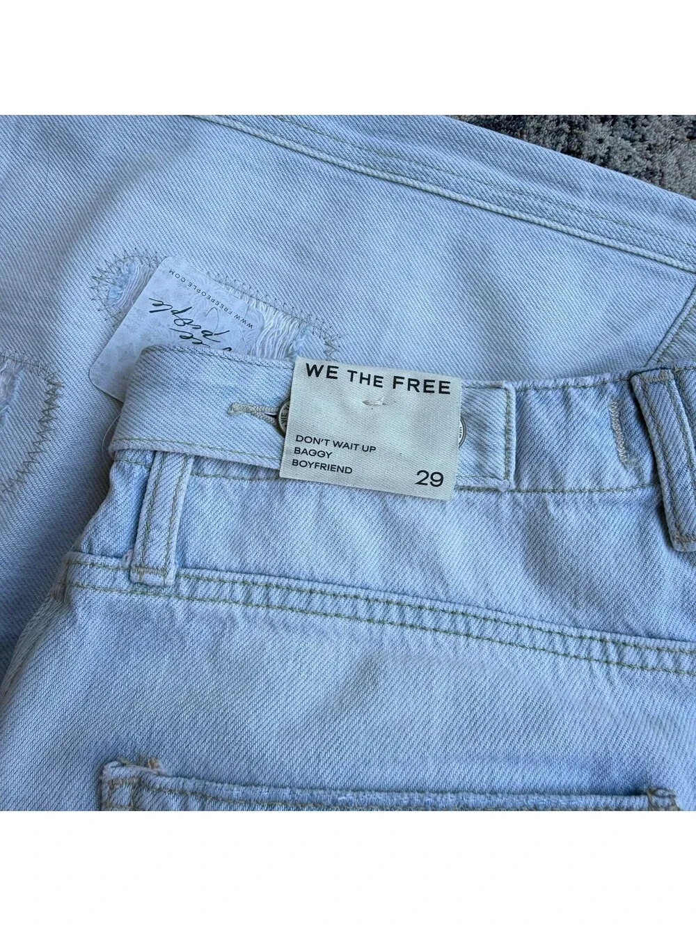NEW FREE PEOPLE We The Free Don't Wait Up Boyfriend Jeans Women's Size 29